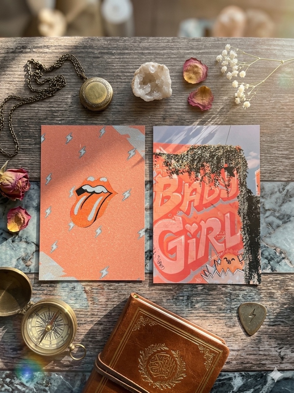 Orange Graphic Postcards